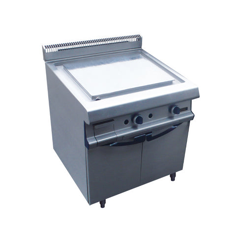 Plancha plaques à snacker lisse inox gaz sur placard fermé 800x836x900mm 10kW